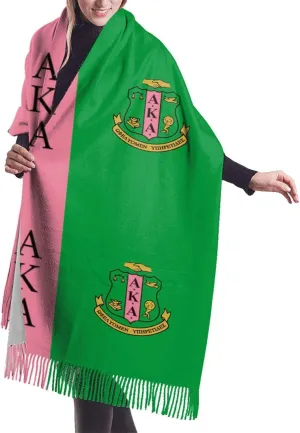 Sorority Gifts Cashmere - Like Cozy Wrap Scarf With Tassels For Women - Ideal For Special Occasions & Elegant Evening Dresses Society Gifts