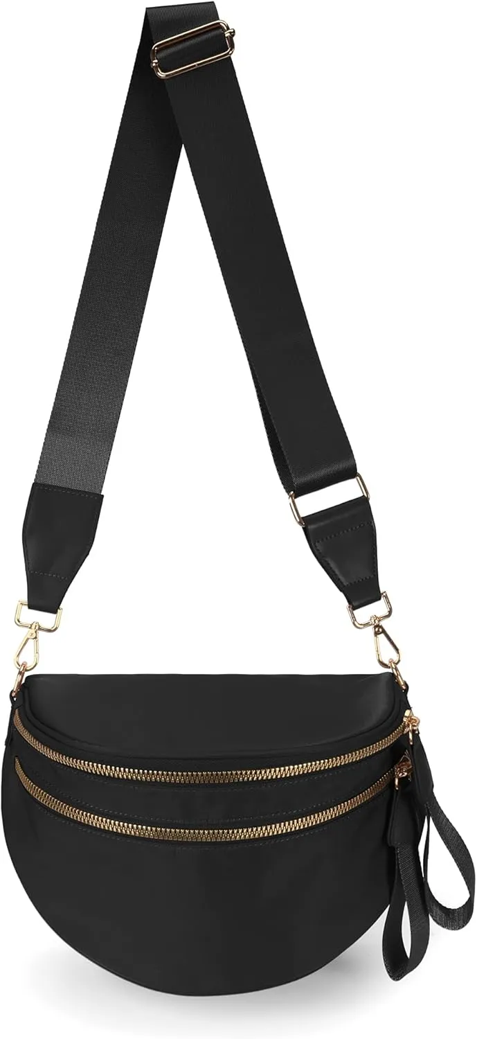Spacious Nylon Crossbody Bag Bum Bag Handbags Wallets Purses Trendy Shoulder Bag for Women