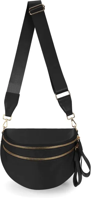 Spacious Nylon Crossbody Bag Bum Bag Handbags Wallets Purses Trendy Shoulder Bag for Women