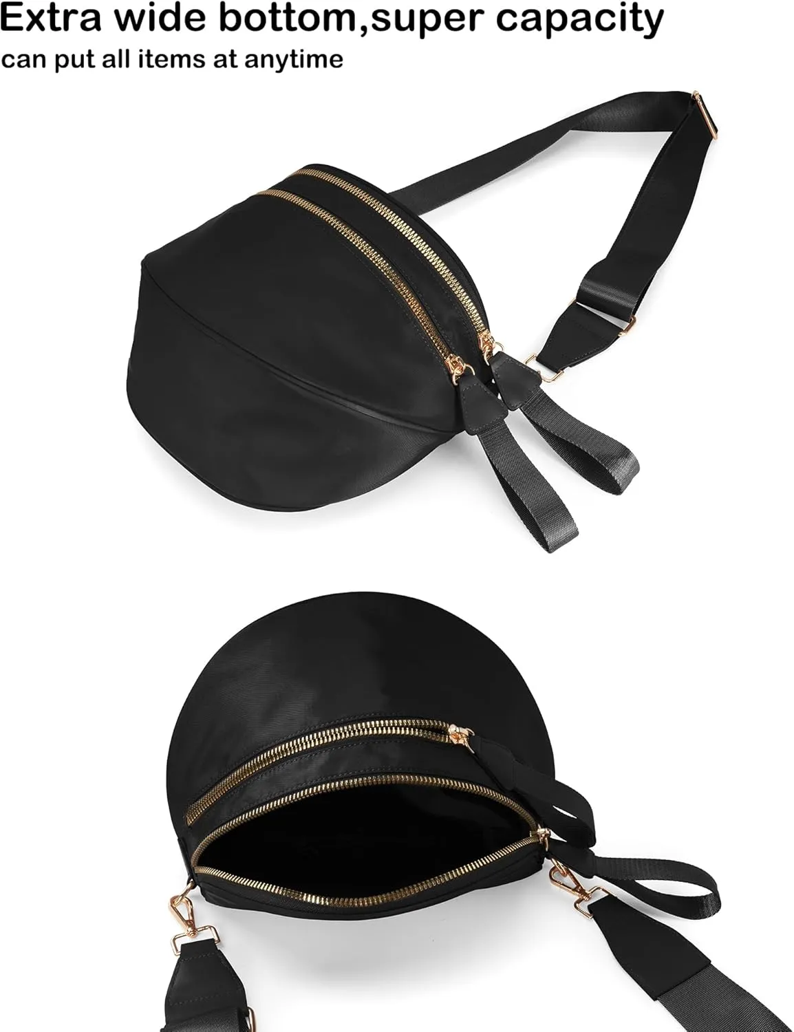 Spacious Nylon Crossbody Bag Bum Bag Handbags Wallets Purses Trendy Shoulder Bag for Women