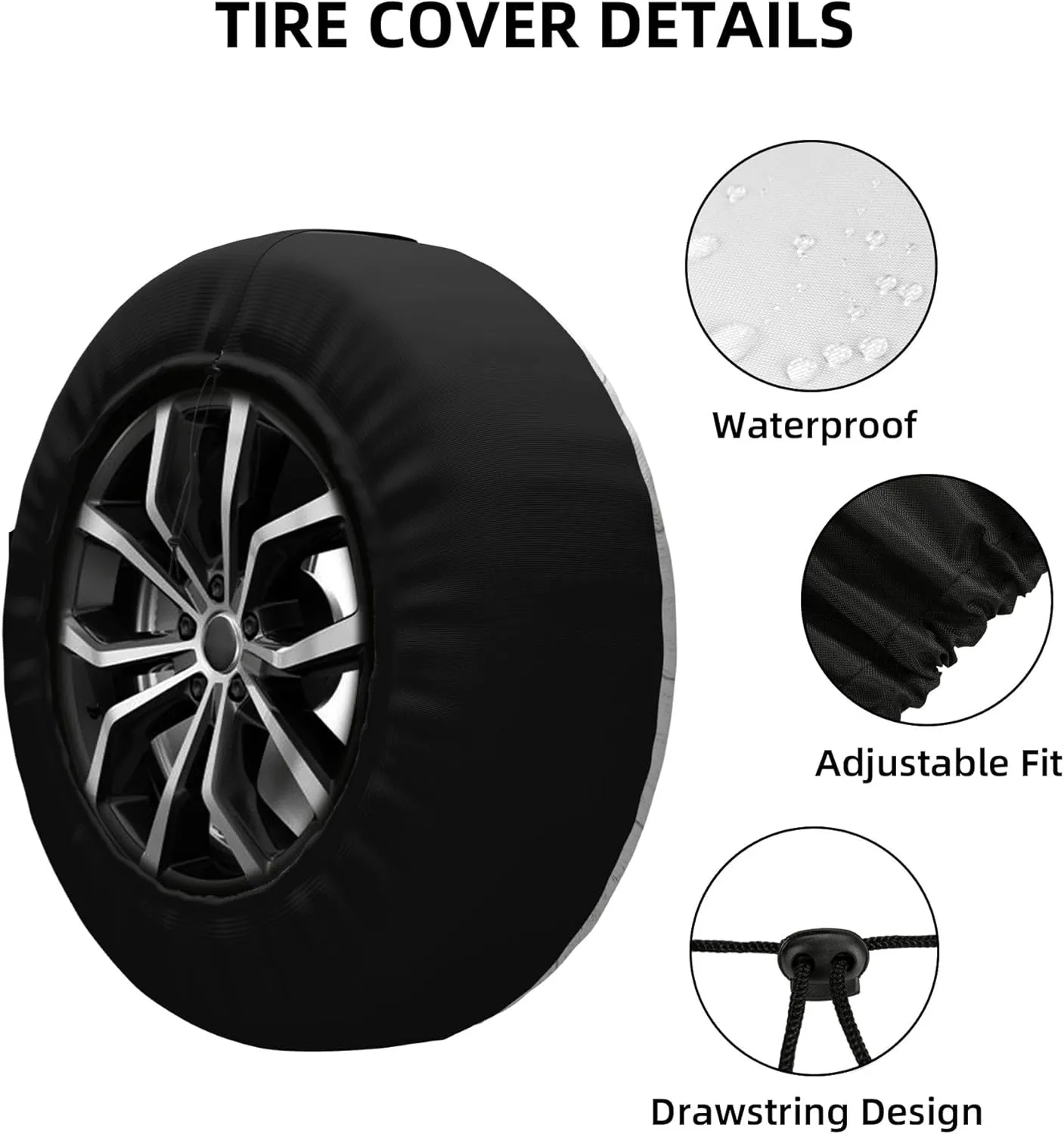Spare Tire Cover for RV Camper Camping Rules, Weatherproof Universal Wheel Cover for RV Travel Trailer Camper Truck 15inch