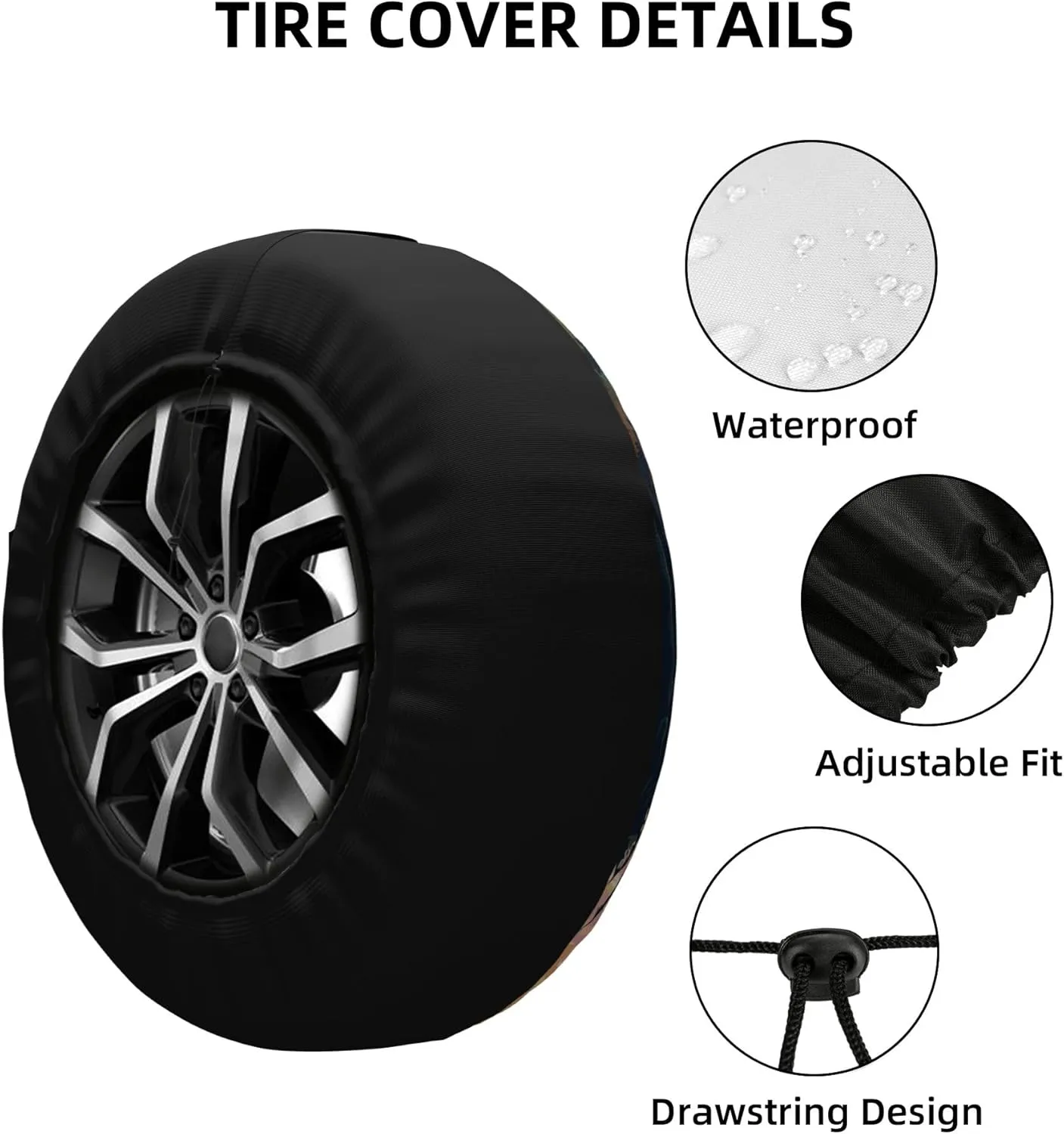Spare Tire Cover for RV Camper Trailer Mountains Forest Nature Sunset Scenery, Weatherproof Universal Wheel Cover for RV Travel Trailer Camper Truck 15inch