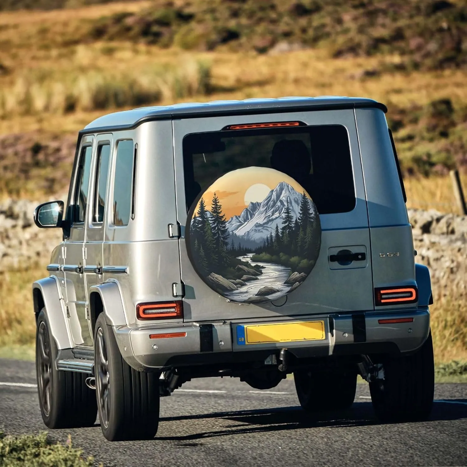 Spare Tire Cover Mountains Nature Sunset Scenery Wheel Covers Weatherproof Universal Wheel Protectors for Rv SUV Camper Travel Trailer 17 Inch