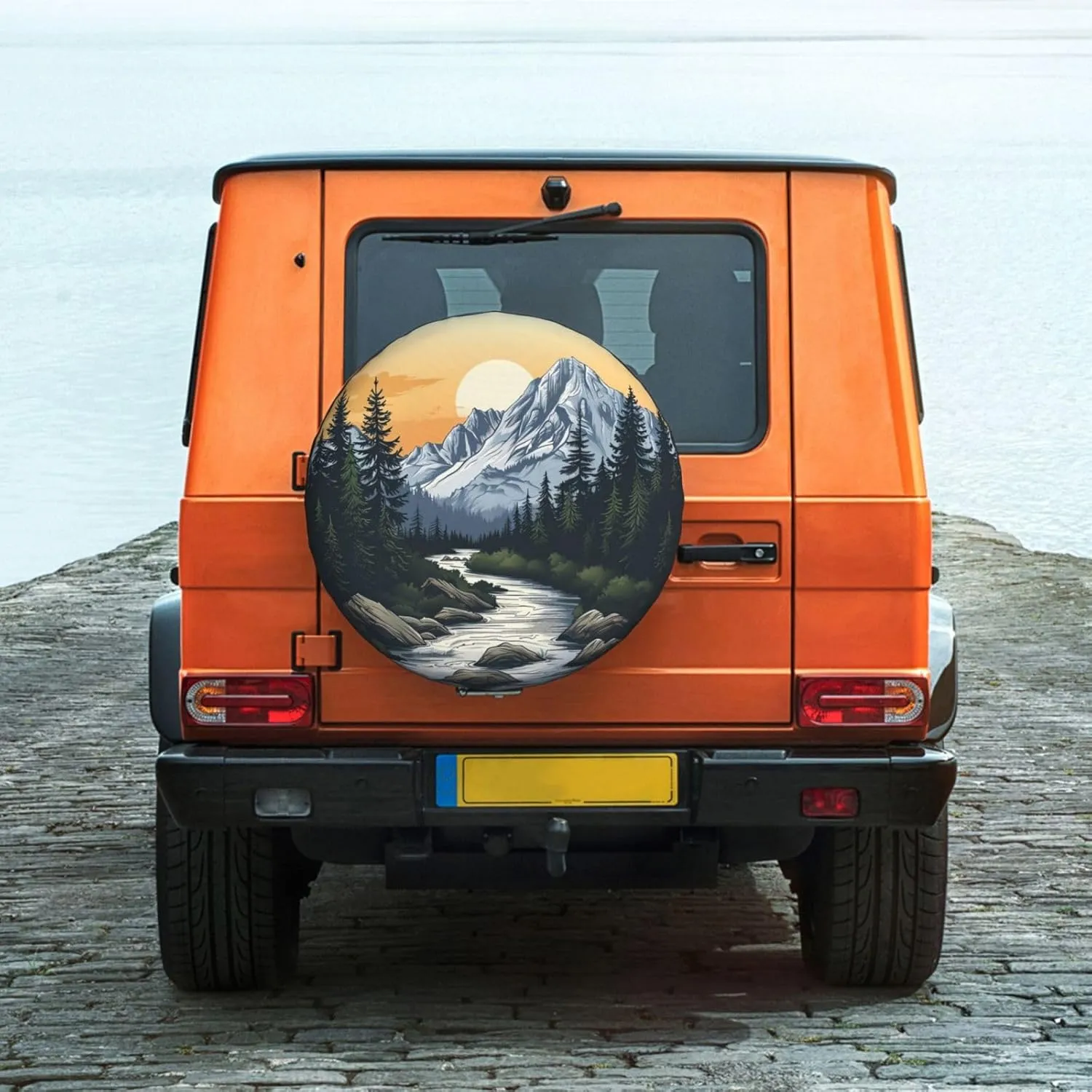Spare Tire Cover Mountains Nature Sunset Scenery Wheel Covers Weatherproof Universal Wheel Protectors for Rv SUV Camper Travel Trailer 17 Inch