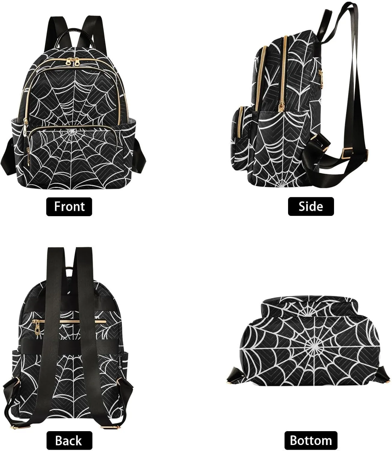 Spider Web Quilted Backpack Purse for Women Fashion Small Backpack Shoulder Bag Travel Casual Daypack