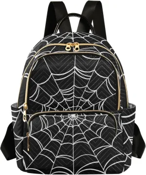 Spider Web Quilted Backpack Purse for Women Fashion Small Backpack Shoulder Bag Travel Casual Daypack