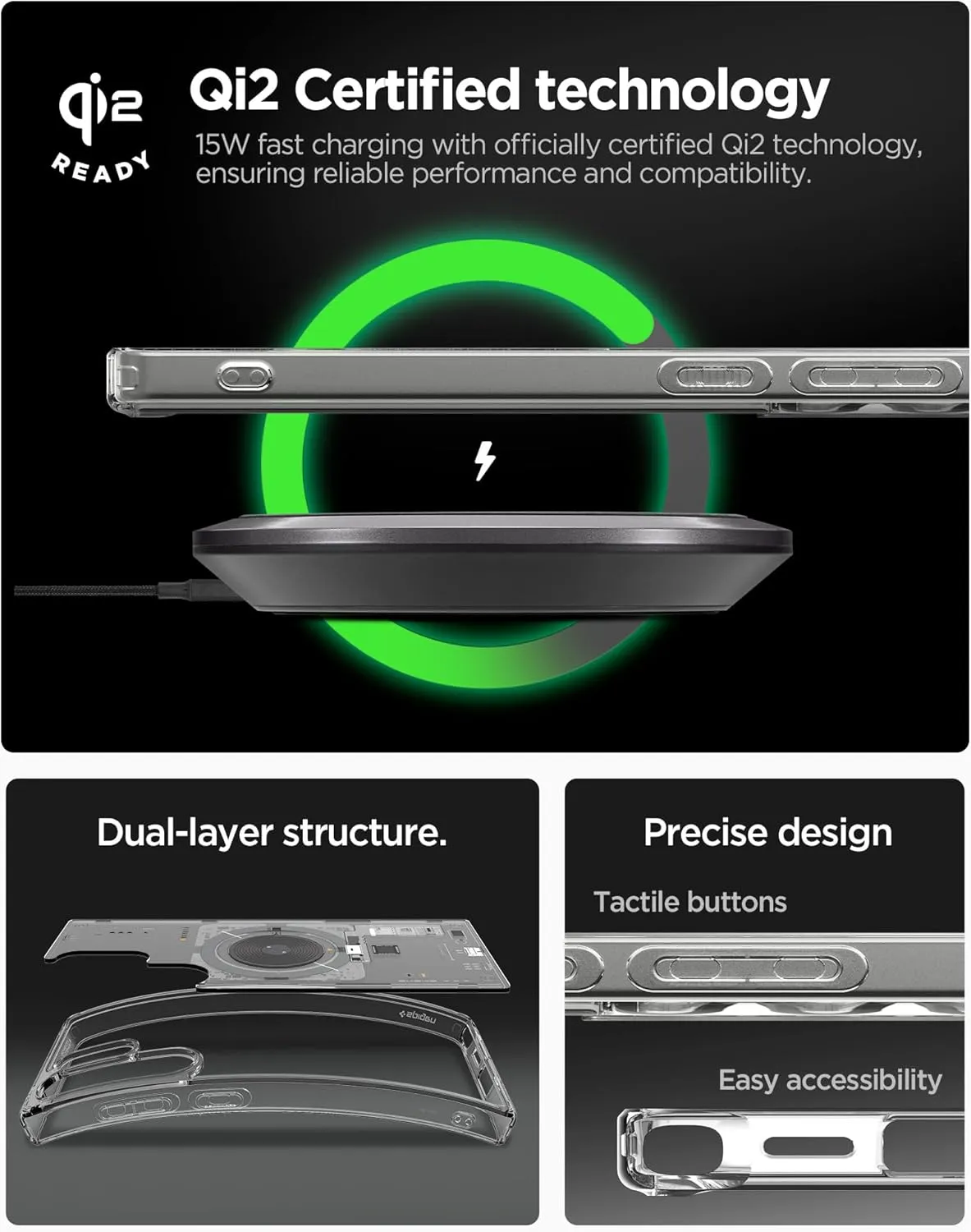 Spigen Ultra Hybrid MagFit Designed for Galaxy S25 Ultra Case [Qi2 Certified/Magnet for Galaxy] (2025) - Neo One