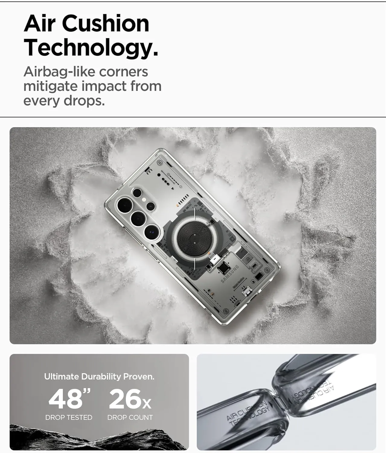 Spigen Ultra Hybrid MagFit Designed for Galaxy S25 Ultra Case [Qi2 Certified/Magnet for Galaxy] (2025) - Neo One