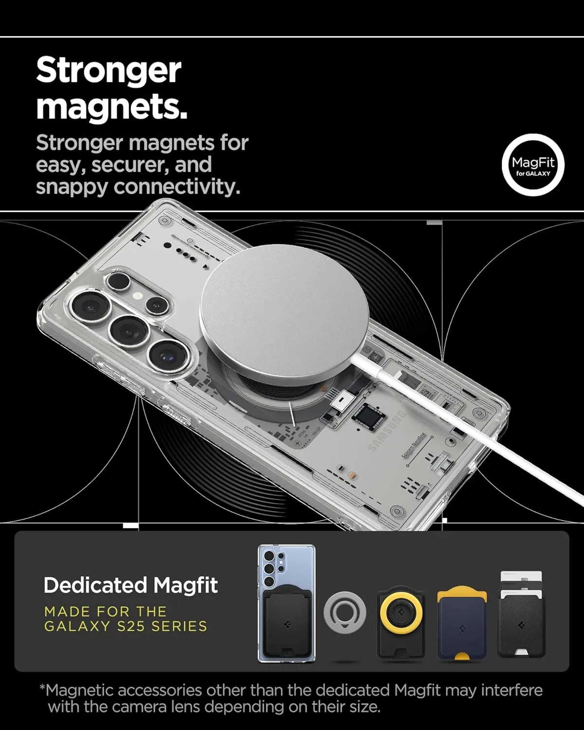 Spigen Ultra Hybrid MagFit Designed for Galaxy S25 Ultra Case [Qi2 Certified/Magnet for Galaxy] (2025) - Neo One