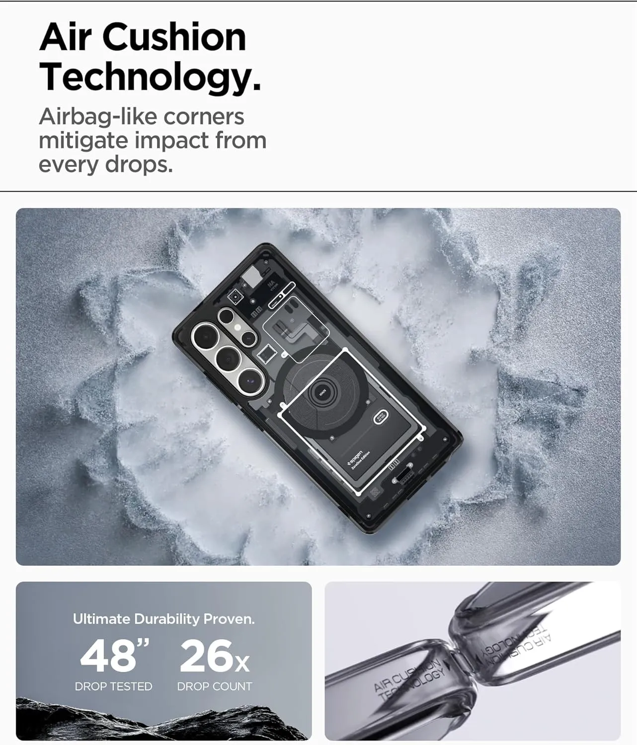Spigen Ultra Hybrid MagFit Designed for Galaxy S25 Ultra Case [Qi2 Certified/Magnet for Galaxy] (2025) - Zero One Black