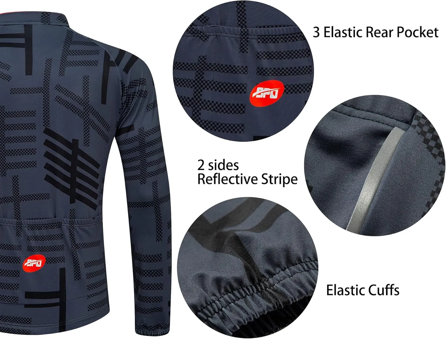 sponeed Cycling Clothes for Men Long Sleeve Mountain Bike Road Bicycle Shirt Jerseys Padded Pants Biking Outfits