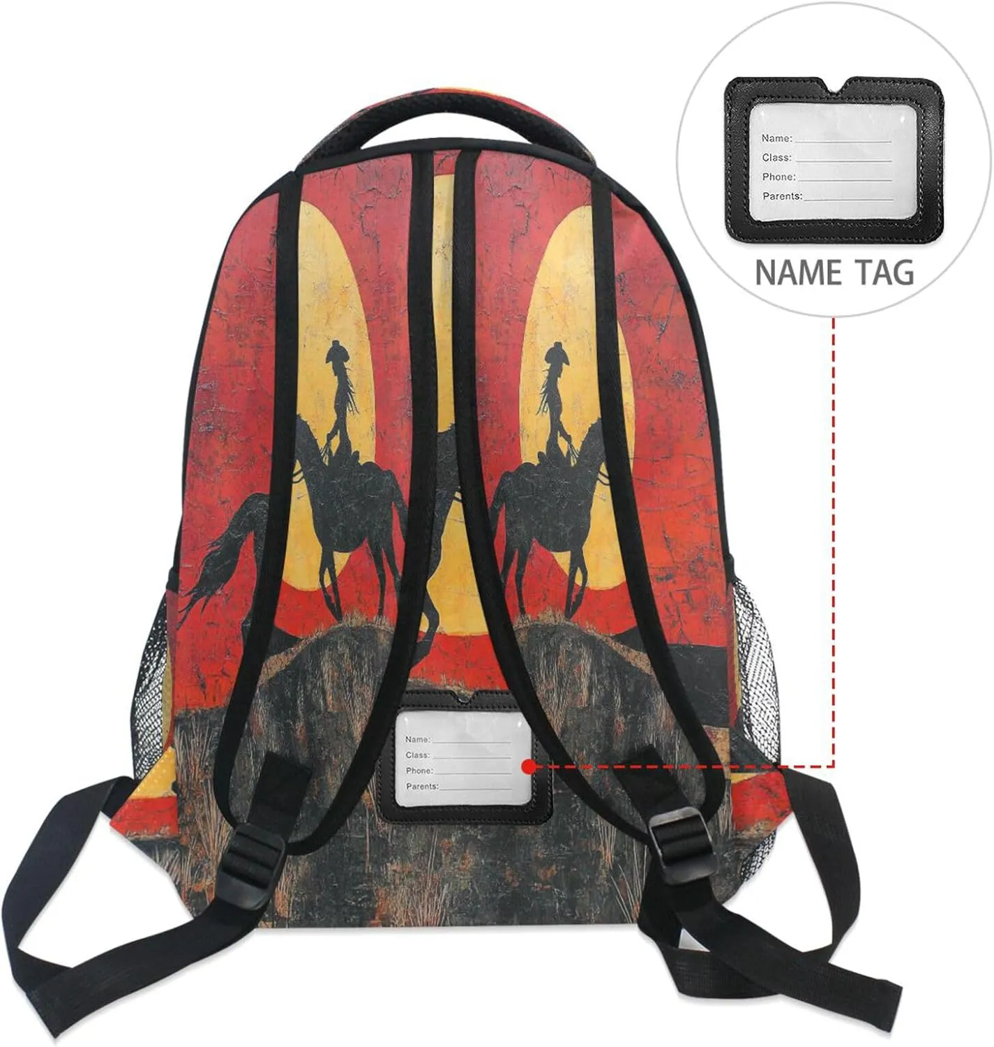 Sport Backpack for Teenager Waterproof Laptop Bag with Chest Strap for Travel Trip Western Cowgirl