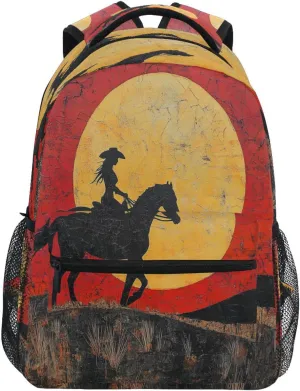 Sport Backpack for Teenager Waterproof Laptop Bag with Chest Strap for Travel Trip Western Cowgirl