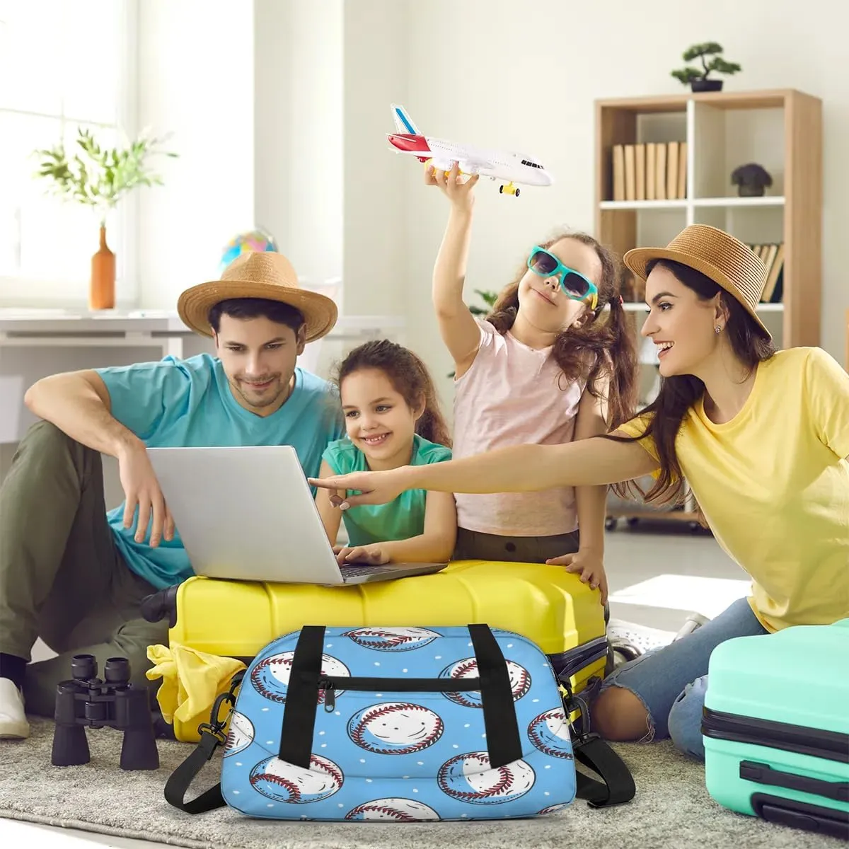 Sport Duffel Bag Cartoon Baseball Kids Gym Bag Weekender Overnight Bags for Boys Girls Teens Carry On Workout Travel Bag