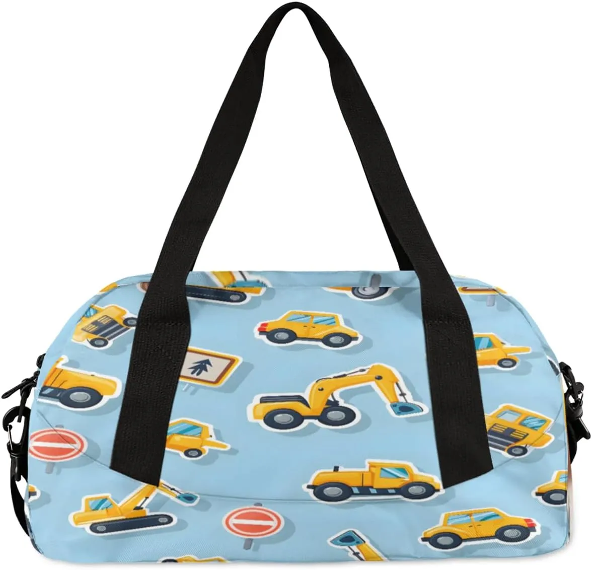 Sport Duffel Bag Cartoon Excavator Kids Gym Bag Weekender Overnight Bags for Boys Girls Teens Carry On Workout Travel Bag