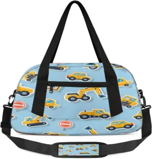 Sport Duffel Bag Cartoon Excavator Kids Gym Bag Weekender Overnight Bags for Boys Girls Teens Carry On Workout Travel Bag
