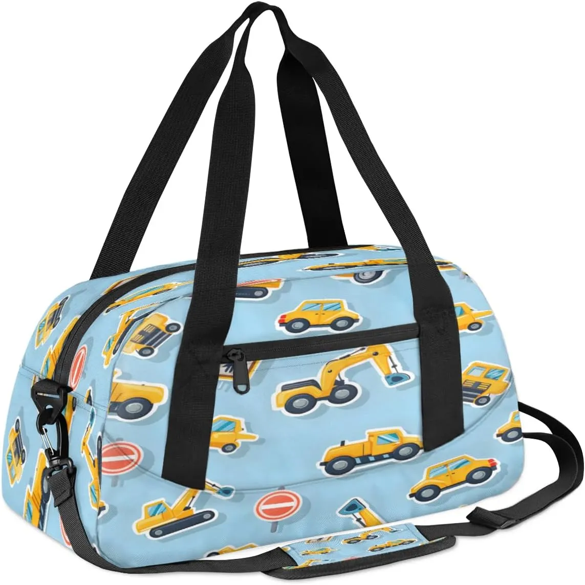 Sport Duffel Bag Cartoon Excavator Kids Gym Bag Weekender Overnight Bags for Boys Girls Teens Carry On Workout Travel Bag