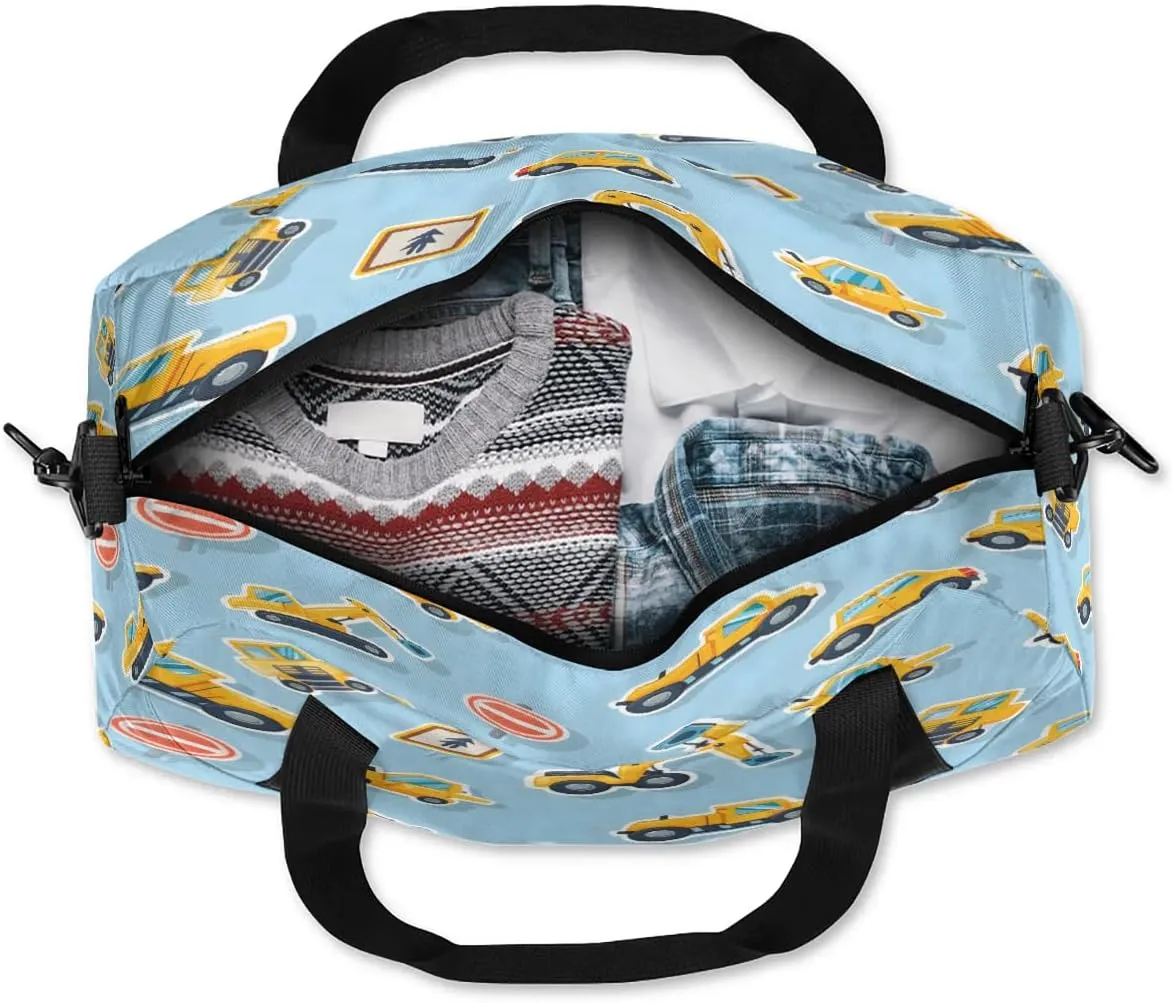 Sport Duffel Bag Cartoon Excavator Kids Gym Bag Weekender Overnight Bags for Boys Girls Teens Carry On Workout Travel Bag