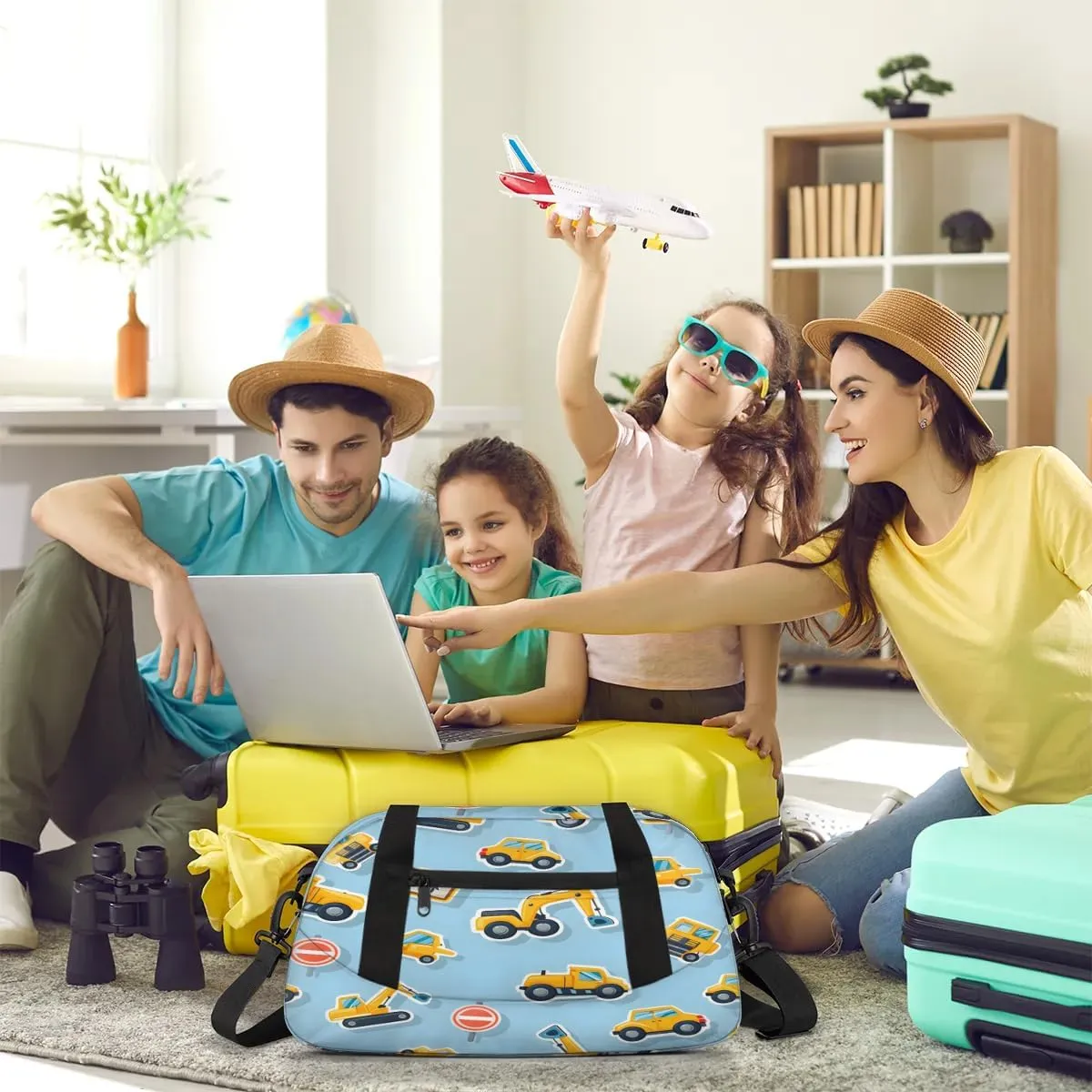 Sport Duffel Bag Cartoon Excavator Kids Gym Bag Weekender Overnight Bags for Boys Girls Teens Carry On Workout Travel Bag