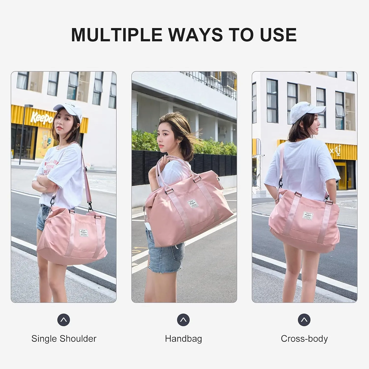 Sport Travel Duffle Large Gym Tote for Women, Weekender Carry on for Airplane, Ladies Beach Overnight Waterproof Luggage With Wet Bag