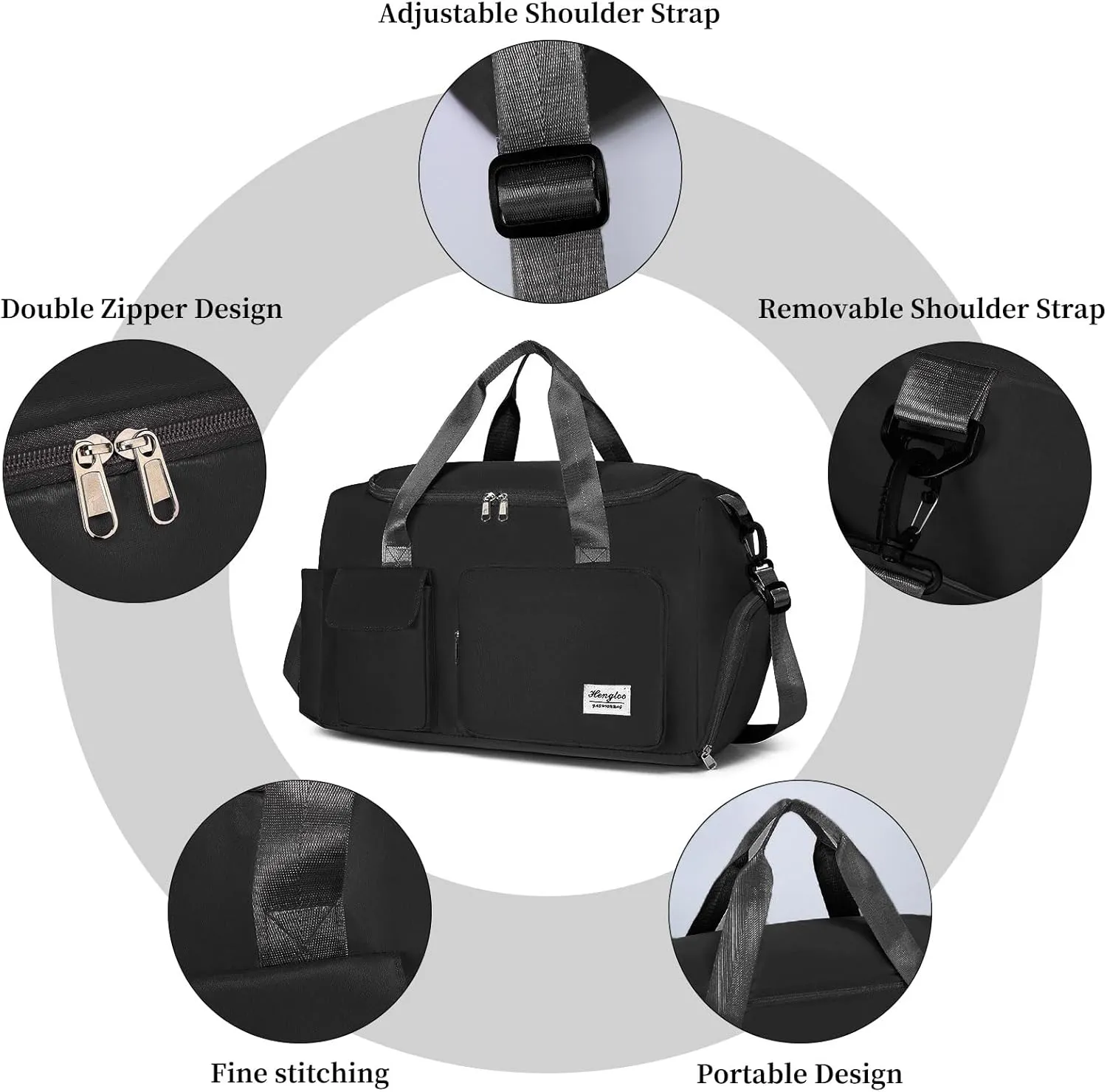 Sports Gym Bag for Men Women, Large Capacity Travel Duffel Bags Swim Yoga Tote Weekender Overnight