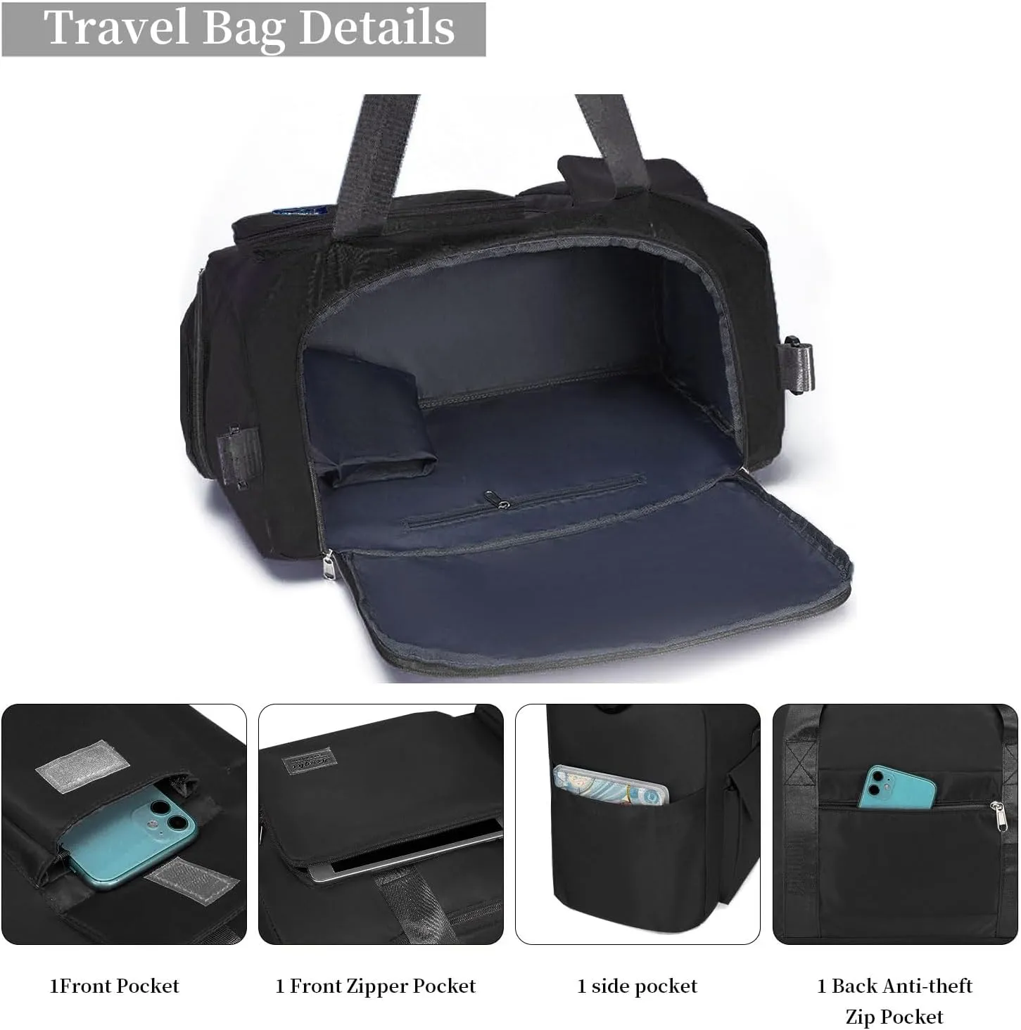 Sports Gym Bag for Men Women, Large Capacity Travel Duffel Bags Swim Yoga Tote Weekender Overnight