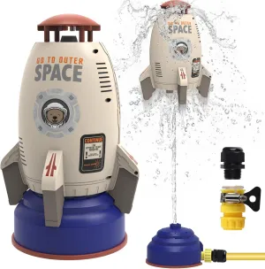 Sprinkler Rocket Launcher Toys for Kids - Outdoor Water Toys Water Splash Rocket, Summer Garden Lawns Water Toys Spray 360-Degree Rotation for Boys and Girls 3-12 Year Old Holiday Birthday Gifts