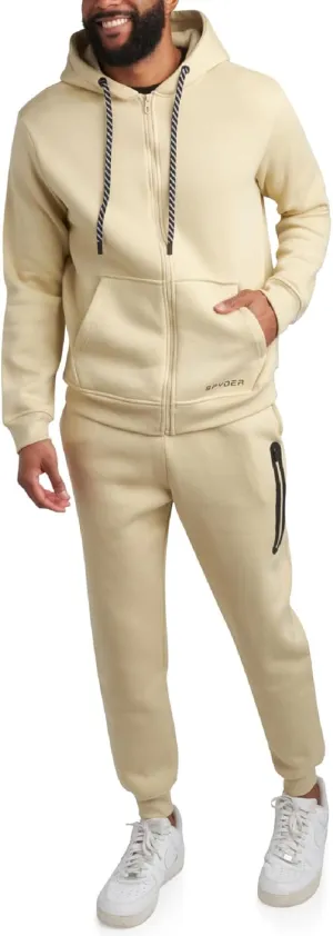Spyder Mens Track Suit Set - 2 Piece Men's Activewear Fleece Zip Up Hoodie and Jogger Sweatpants, Sweatsuits for Men (S-XXL)