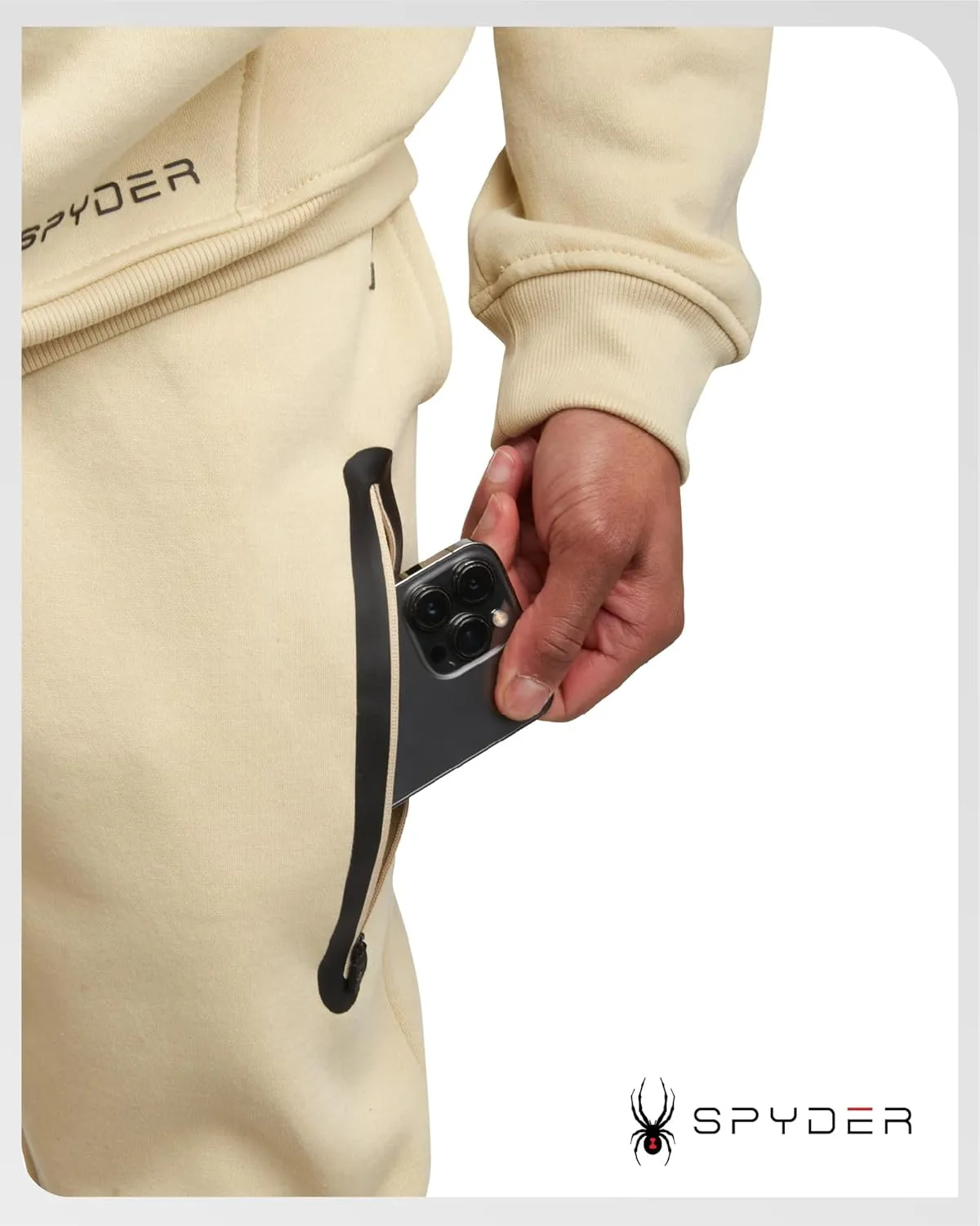 Spyder Mens Track Suit Set - 2 Piece Men's Activewear Fleece Zip Up Hoodie and Jogger Sweatpants, Sweatsuits for Men (S-XXL)