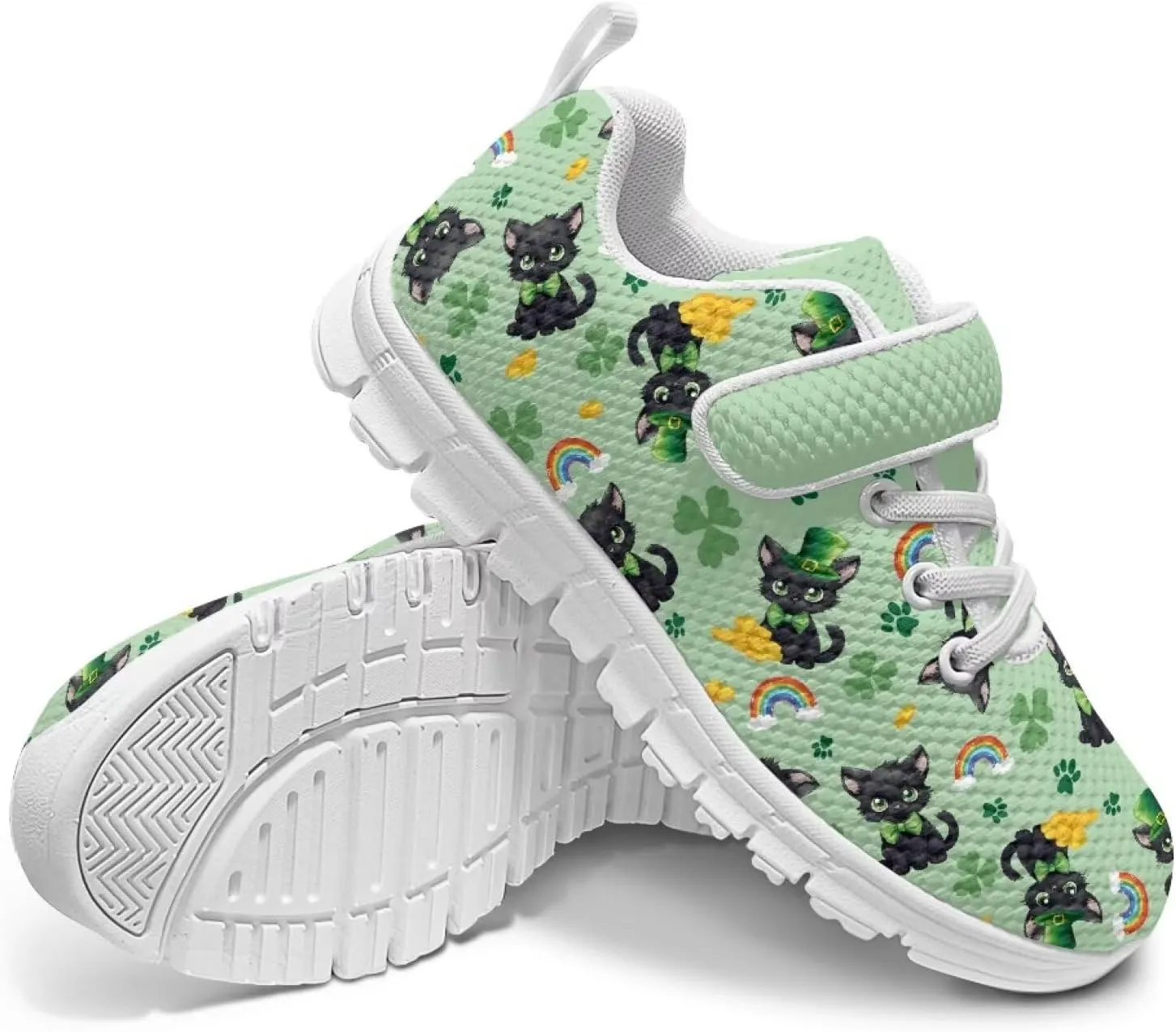 St. Patrick's Day Slip On Shoes for Girls Leaves Sneakers Size 11-2.5
