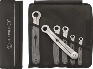 Stahlwille 96411006 Ratchet Wrenches FastRatch Set, 6 Pieces, Size 8mm, 10mm, 13mm, 14mm, 17mm and 19mm Spanner Openings, Stainless Steel, Made in Germany