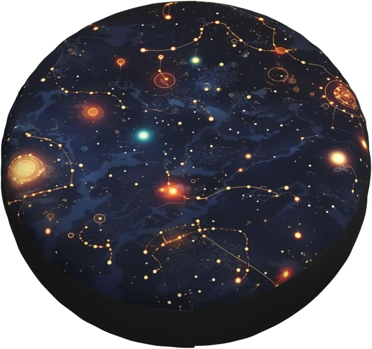 Star Constellation Map Tire Cover Outdoor Waterproof Snow Sun Rain Wheel Cover Portable Wheel Bags Camper Spare Tire Cover Universal Car Tire Protectors for Trailer RV SUV