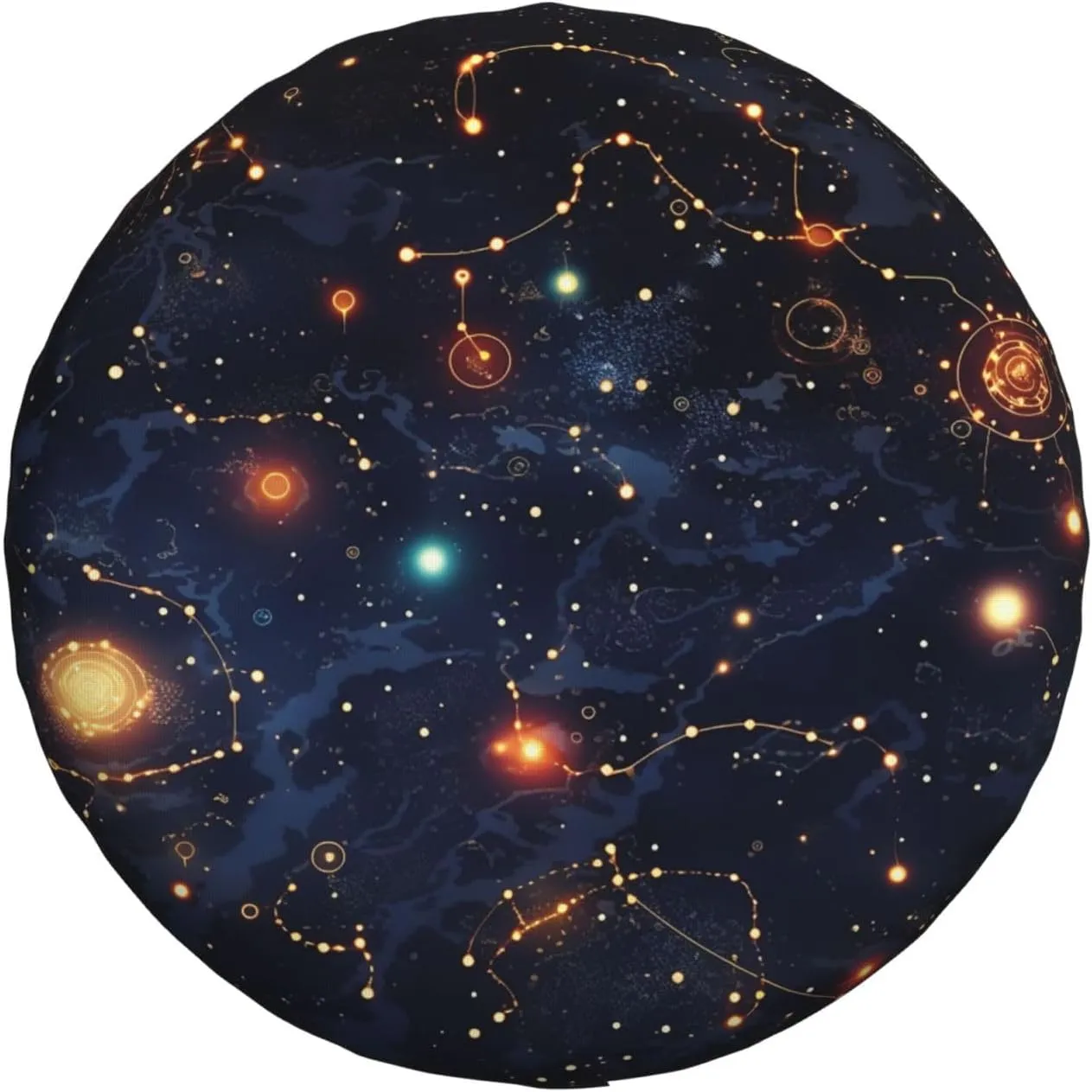 Star Constellation Map Tire Cover Outdoor Waterproof Snow Sun Rain Wheel Cover Portable Wheel Bags Camper Spare Tire Cover Universal Car Tire Protectors for Trailer RV SUV