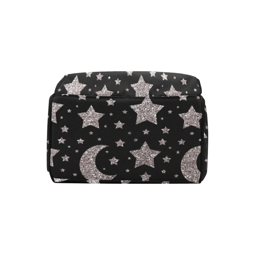 Star Moon Stripe Diaper Bags Personalized Backpack Travel Customized Name Women Girls Handbag Knapsack Tote Bag