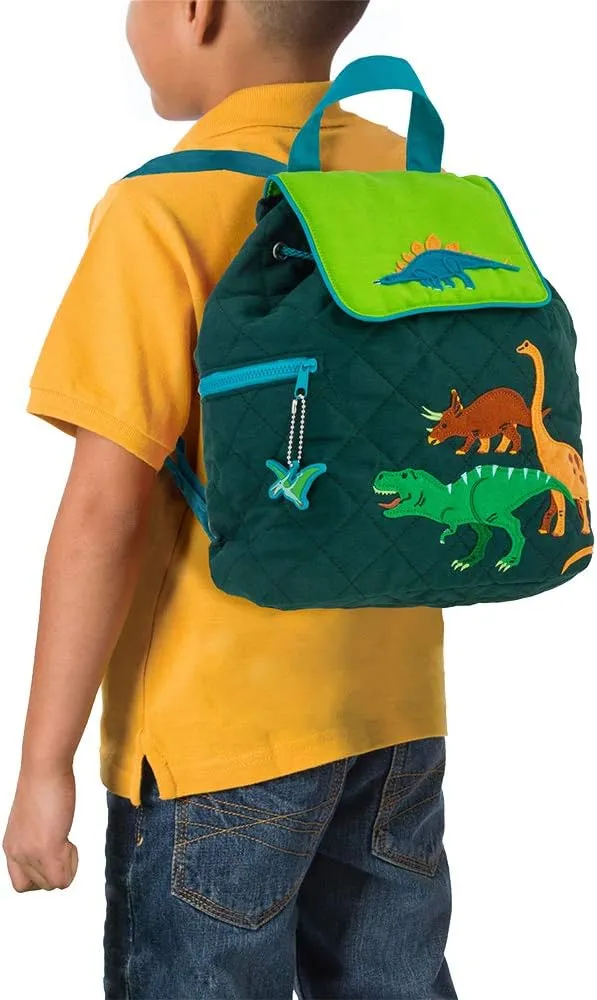 Stephen Joseph Kids' Unisex Toddler Back to School, Quilted Backpack, Green Dino, One Size