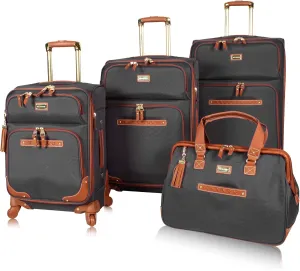 Steve Madden Designer-Gepckkollektion 4-teiliges Softside-Koffer-Set Reise-Set enthlt eine Tragetasche, 50,8 cm Handgepck, 61 cm und 71,1 cm Karierte Koffer