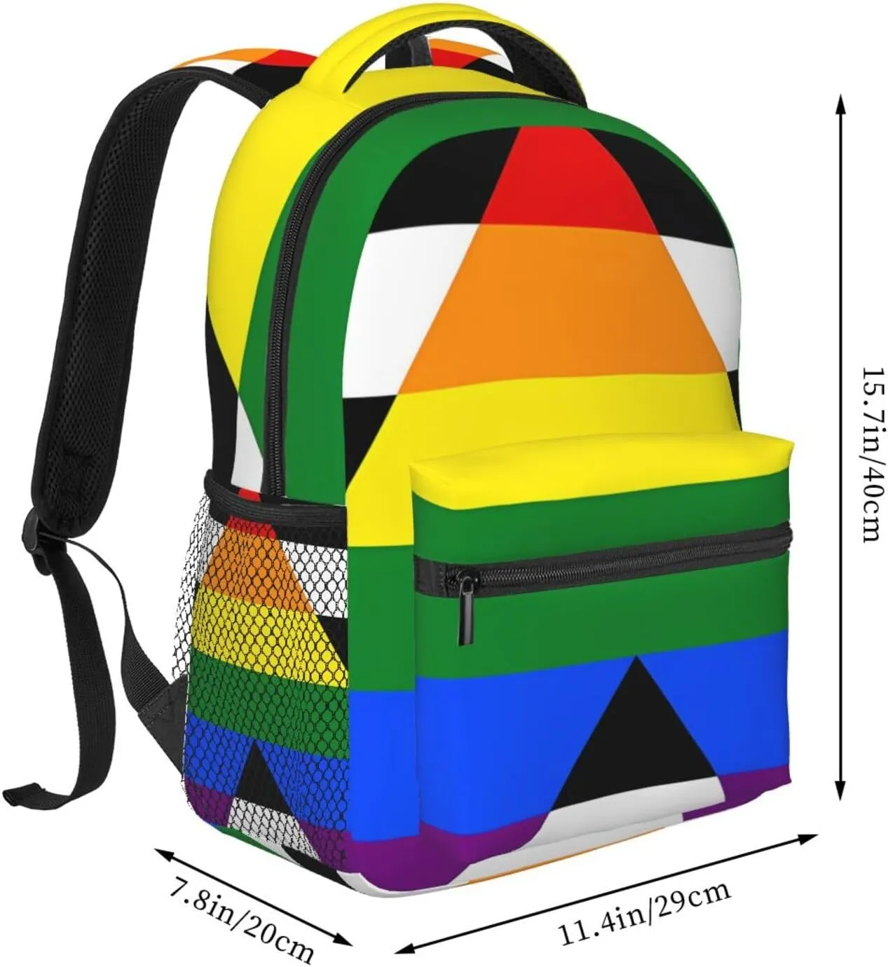 Straight Ally Pride Flag Backpack Lightweight Laptop Backpack Casual Daypack Travel Double Shoulder Bag For Women Men