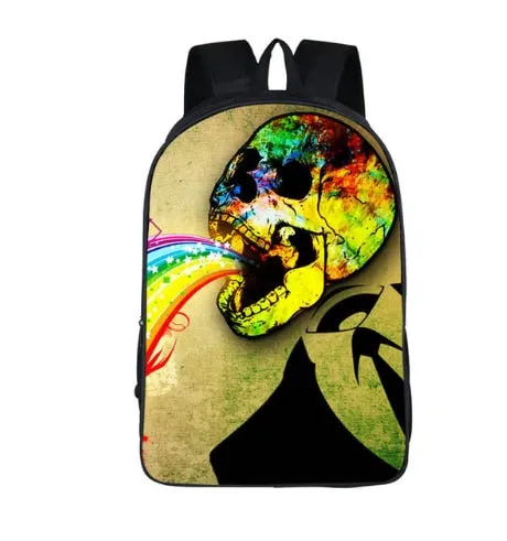 Street Rock  Skull  School Bags