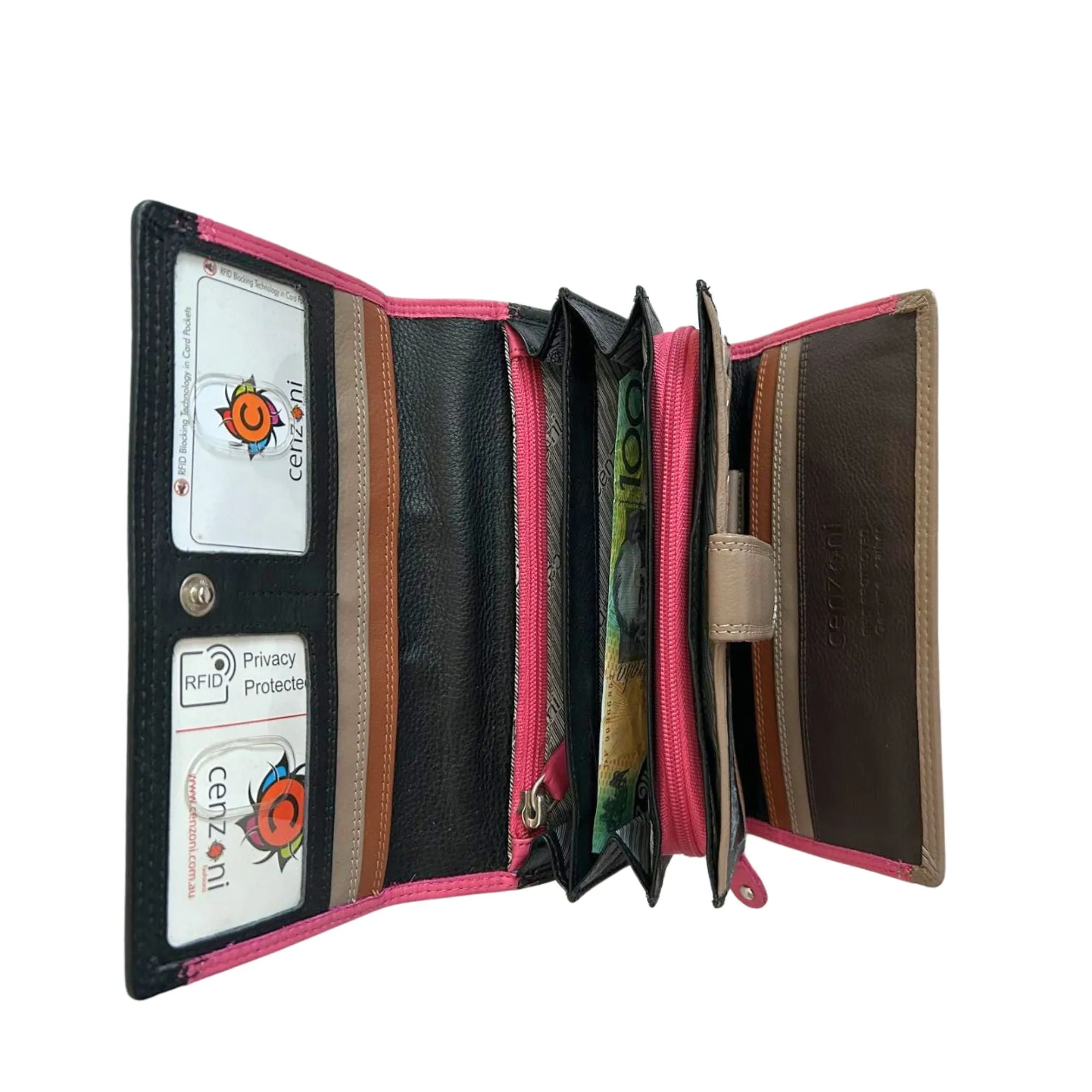 Striped Elegance Wallet - ZXLW001A
