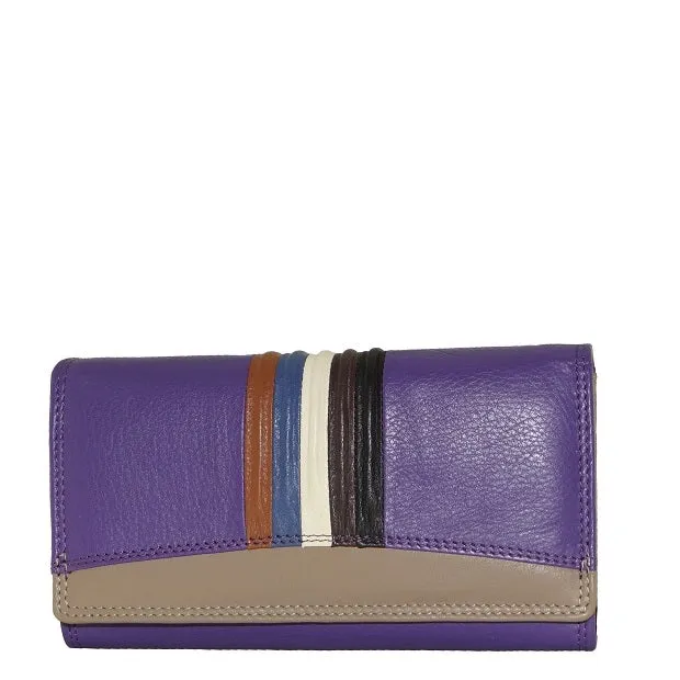 Striped Elegance Wallet - ZXLW001A