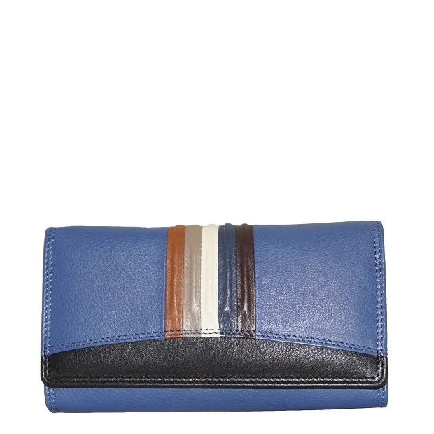 Striped Elegance Wallet - ZXLW001A