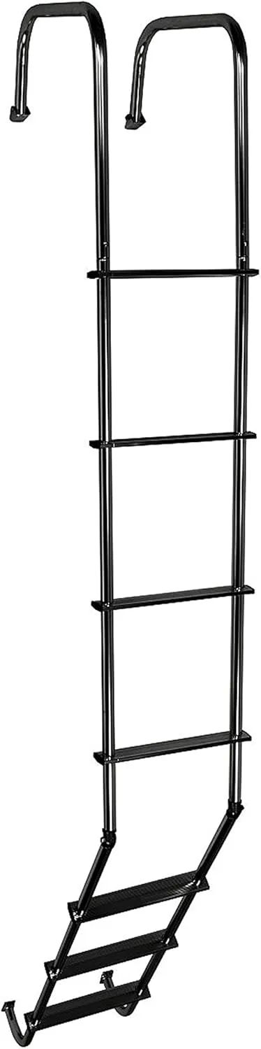 Stromberg Carlson LA-401BA Universal Exterior RV Ladder, Heavy-Duty Rear Ladder for Travel Trailers & Campers, Roof Access, Durable Black Finish, Easy Installation, Universal Fit, Black