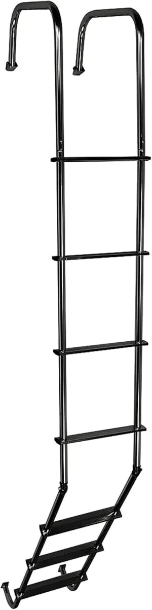 Stromberg Carlson LA-401BA Universal Exterior RV Ladder, Heavy-Duty Rear Ladder for Travel Trailers & Campers, Roof Access, Durable Black Finish, Easy Installation, Universal Fit, Black