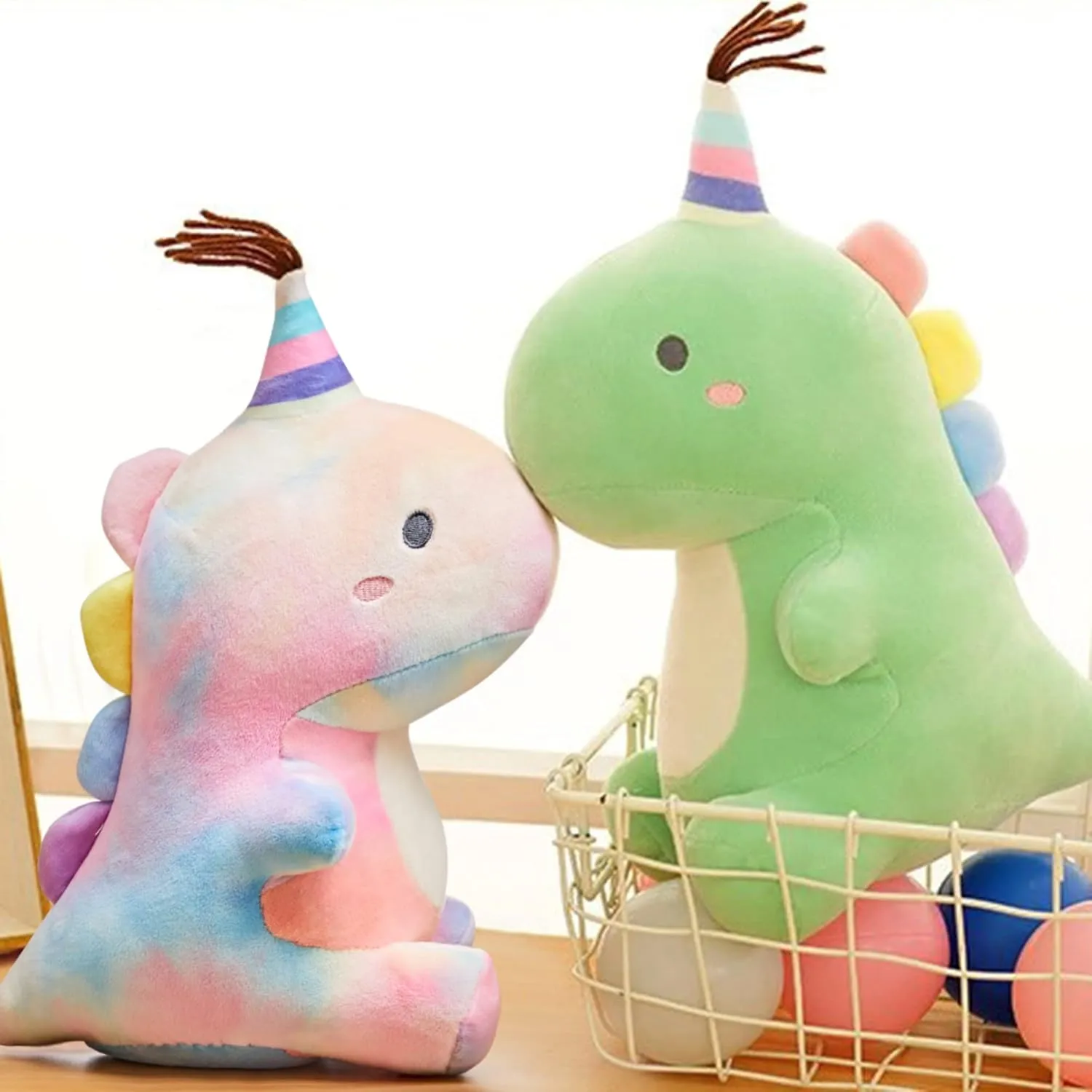 Stuffed Animal Plush Toys, Cute Dinosaur Toy, Soft Dino Plushies for Kids Plush Doll Gifts for Boys Girls (Colorful, 19.7 Inch)