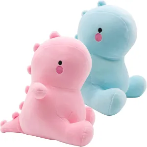Stuffed Animal Plushie Toys Pack of 2, Cute Dinosaur Plushies Toy, 12inch Soft Plush for Girls Plush Doll Gifts for Kids Boys Babies Toddlers (Blue Pink)