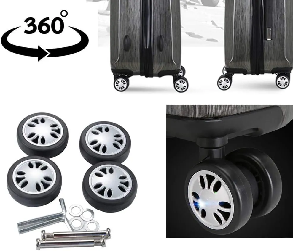 Suitcase Wheels Replacement 360 Spinner 50x15mm Kits Luggage Travel Wheel Double Accessories Universal Rubber Swivel Trolley Casters Bearings Repair Tools Set Rotating Flexible Quietness 2Pack