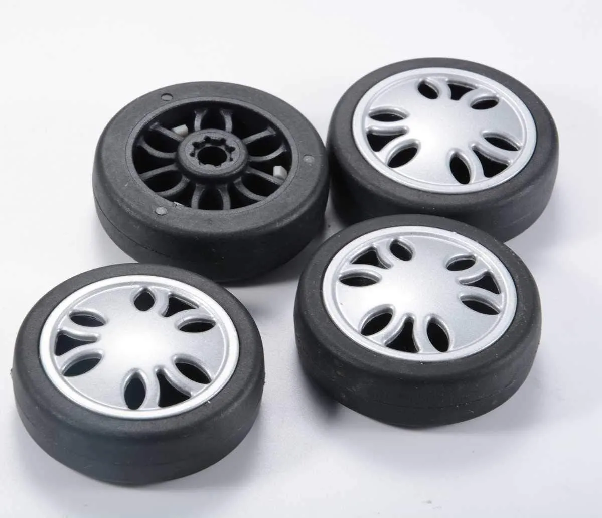 Suitcase Wheels Replacement 360 Spinner 50x15mm Kits Luggage Travel Wheel Double Accessories Universal Rubber Swivel Trolley Casters Bearings Repair Tools Set Rotating Flexible Quietness 2Pack