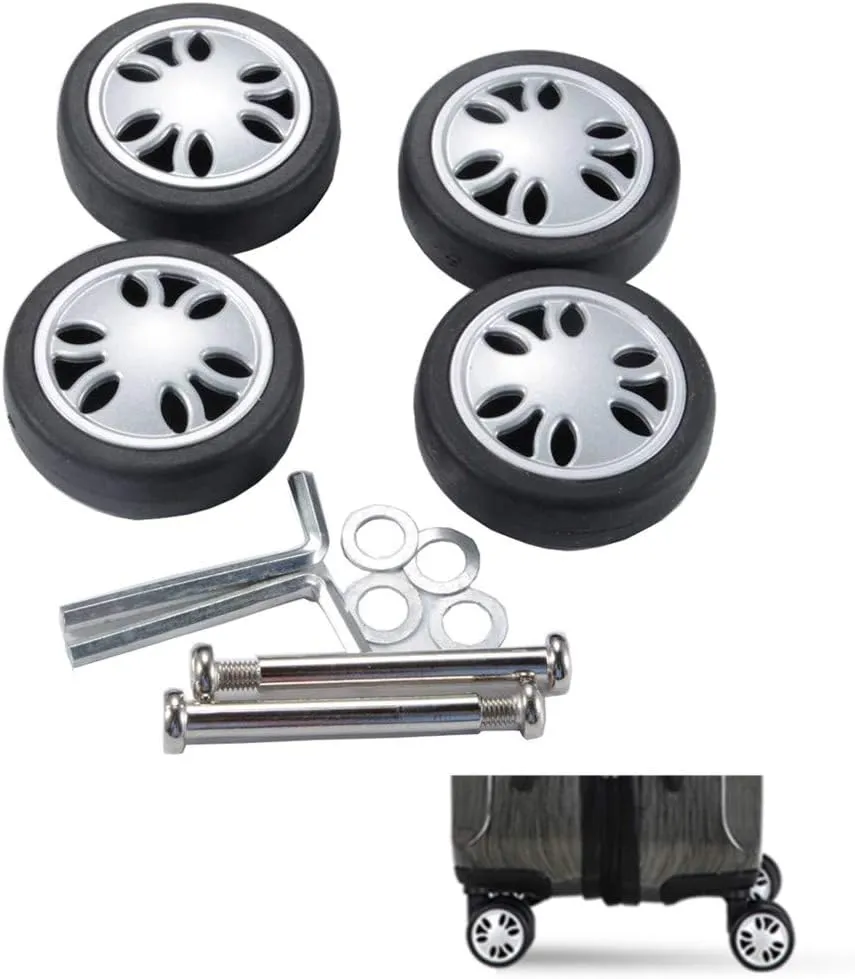 Suitcase Wheels Replacement 360 Spinner 50x15mm Kits Luggage Travel Wheel Double Accessories Universal Rubber Swivel Trolley Casters Bearings Repair Tools Set Rotating Flexible Quietness 2Pack