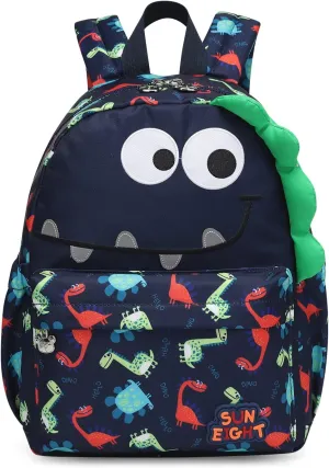 SUN EIGHT Preschool Toddler Kids Backpack Small 3D Cartoon Dinosaur Lunch Daycare School Bookbag Animal Travel Bags for Boy For 2-5 Years old（Cute Dinosaur）