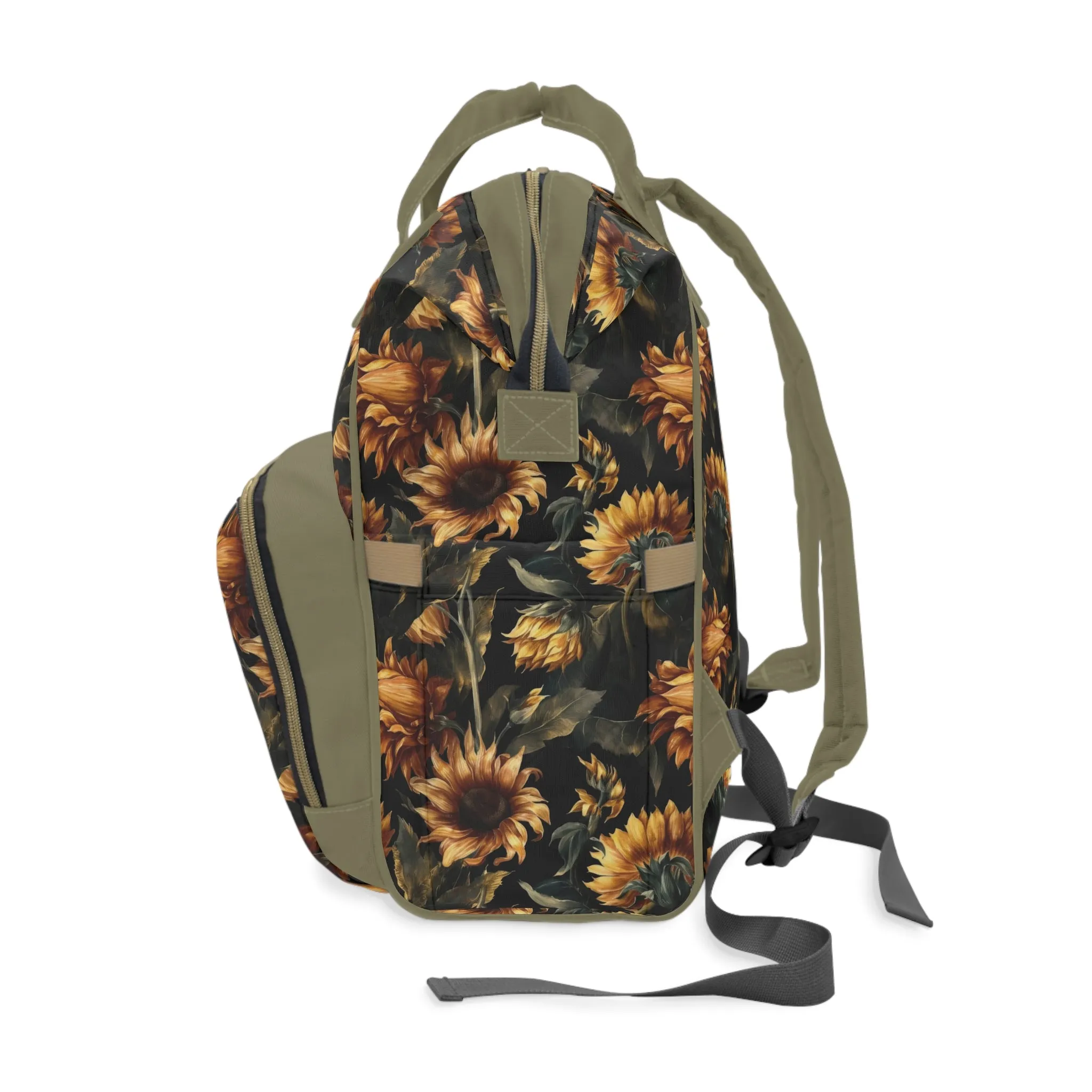 Sunflower Diaper Backpack - Bright & Multifunctional Baby Bag with Sunflower Design, Perfect for Nature-Loving Parents